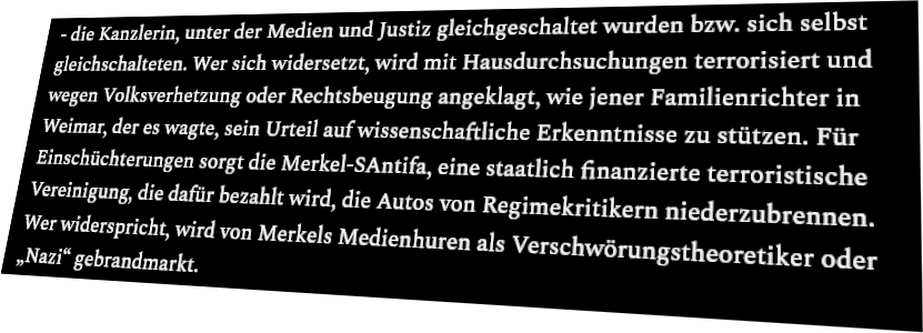 Ausschnitt aus einem covidiodistisch-querulatorischen Artikel des Andreas Skrziepietz