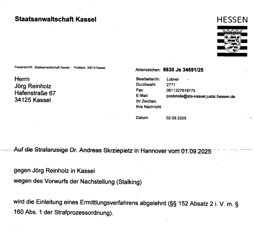 Andreas Skrziepietz scheitert mit drittem Versuch der mittelbaren Freiheitsberaubung