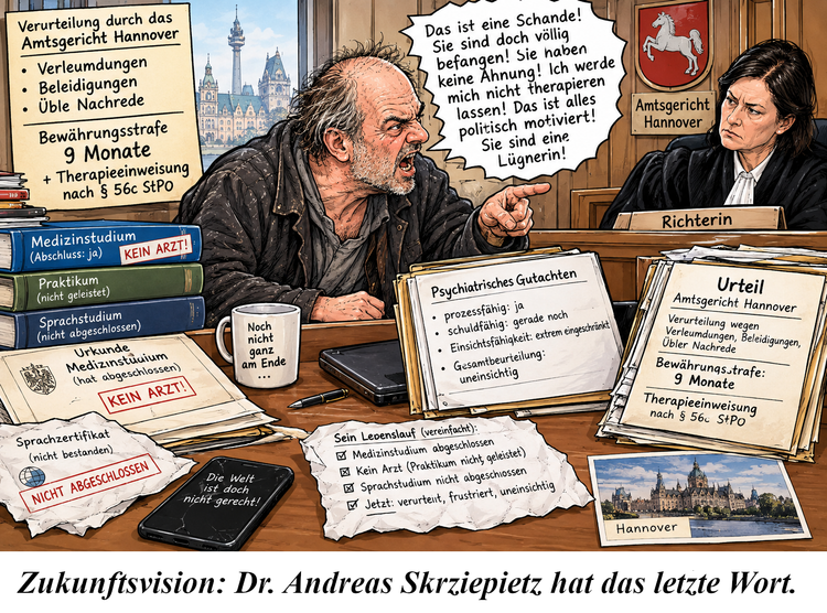 Andreas Skrziepietz bestätigt Anklage vor Strafrichter - und verleumdet dummdreist weiter