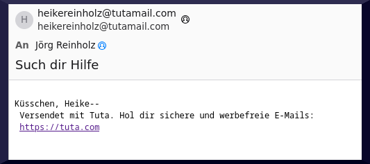 Andreas Skrziepietz stalkt unter Angabe des Namens der Schwester des Gestalkten.