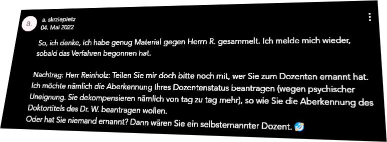 Der Fall Andreas Skrziepietz: Rechtsmissbrauch und Prozessbetrug³ (6)