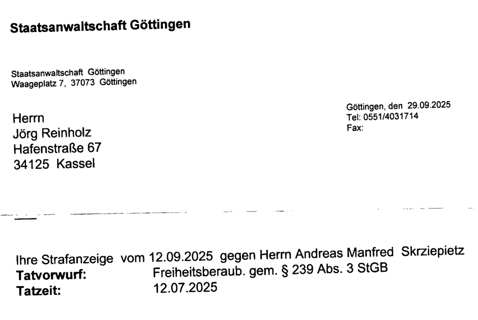 Die Staatsanwaltschaft Göttingen ermittelt jetzt wegen des Vorwurfes eines versuchten Verbrechens