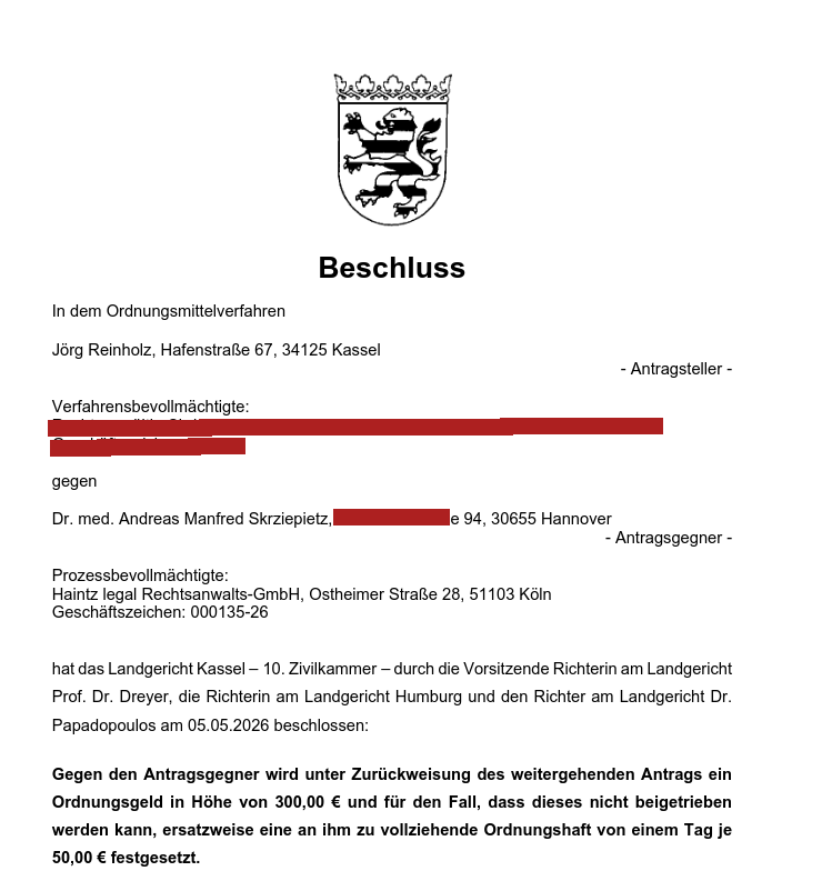 Andreas Skrziepietz hat jetzt die Wahl: „Geld oder Knast?“